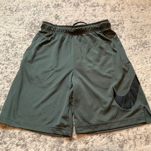 Men’s Nike Dri-Fit Athletic Shorts Green/Gray Color